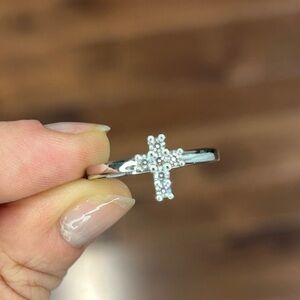 NWT Cross Rhinestone Ring